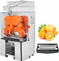 Commerciële sapcentrifuge, Commerciële sapcentrifuge, 80% sapopbrengst, zware commerciële sinaasappelpers met dubbele afvalbakken, automatische