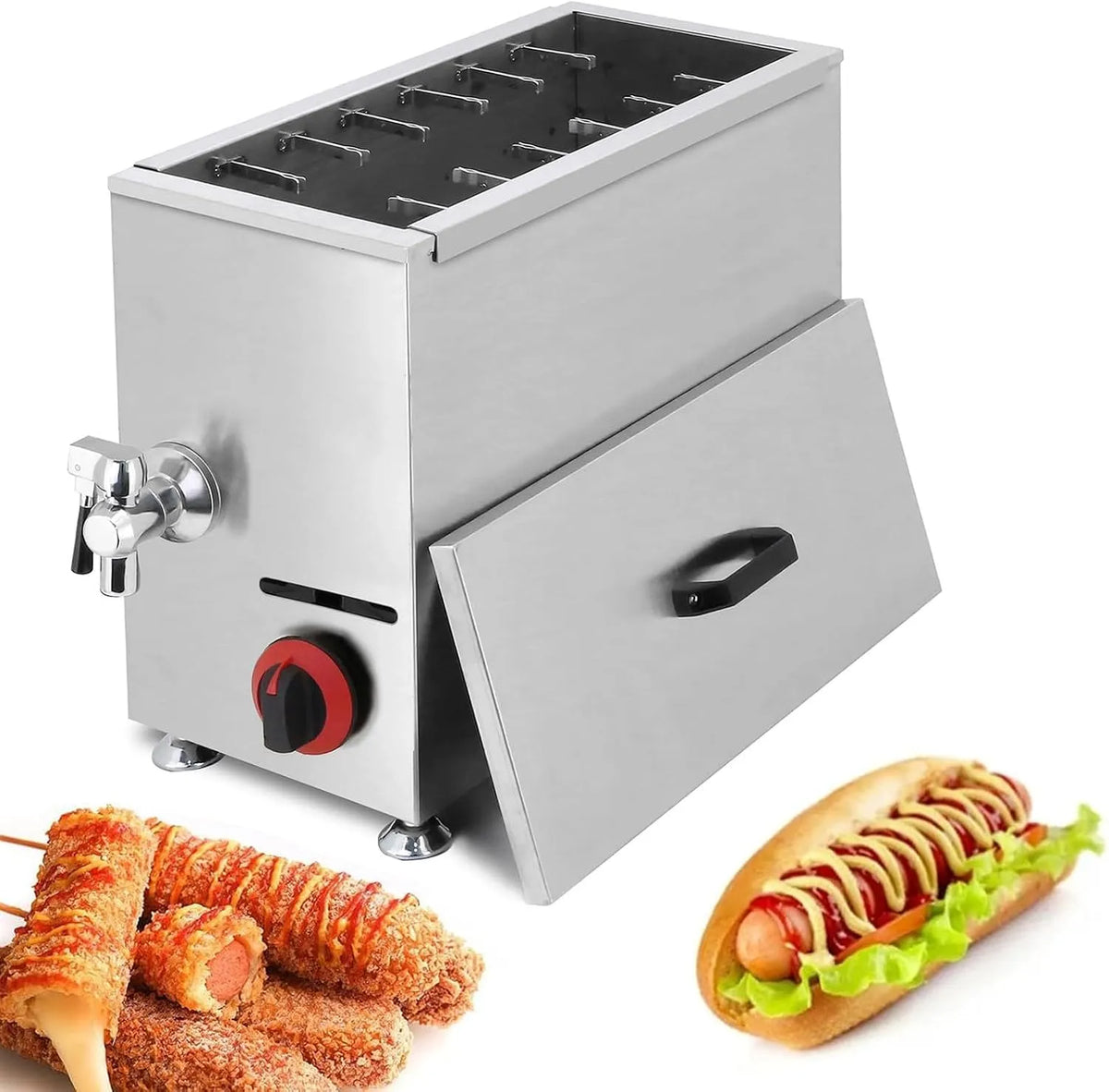 Hond friteuse machine met 58 x 25 x 46cm, 21L, 1 inch, 15KG en RVS