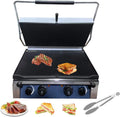 3000 W CommerciëLe Elektrische Panini-Grill met 3000 W, 49 x 31 x 21,5 cm, 220V, 50-300°C, 8,5 inch, regelbare thermostaat en RVS