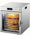 Machine, 800 W droger met instelbare thermostaat van 30-90 °C en 24-uurs timer, vlees 10tray, groenten, 360° efficiënte droging, droogmachine