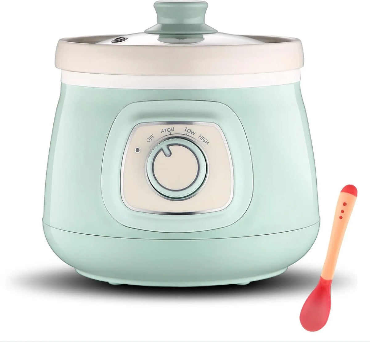 Slowcooker, 10 uur, digitale slowcooker 1,5 L keramische voering stoofpot