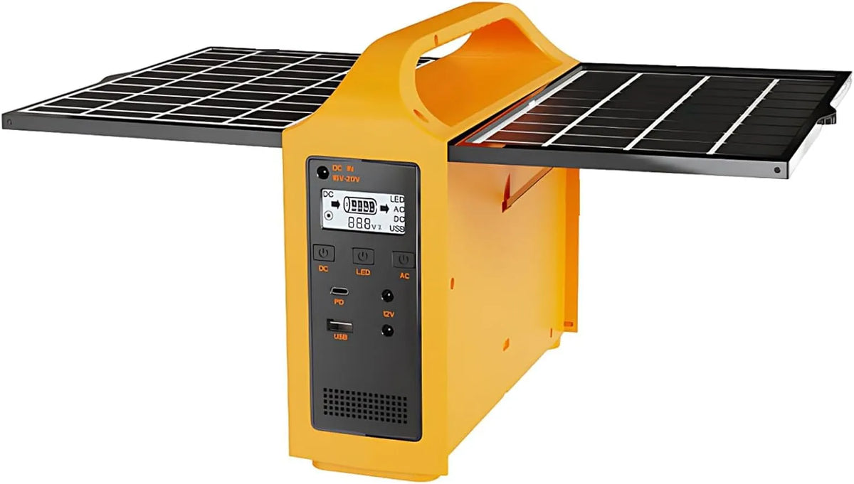 Draagbaar Energiestation Batterij Zonnegenerator Back-Up Met Zonnepanelen met 100 W, 76.8wh, USB, zonne-energie en zwart
