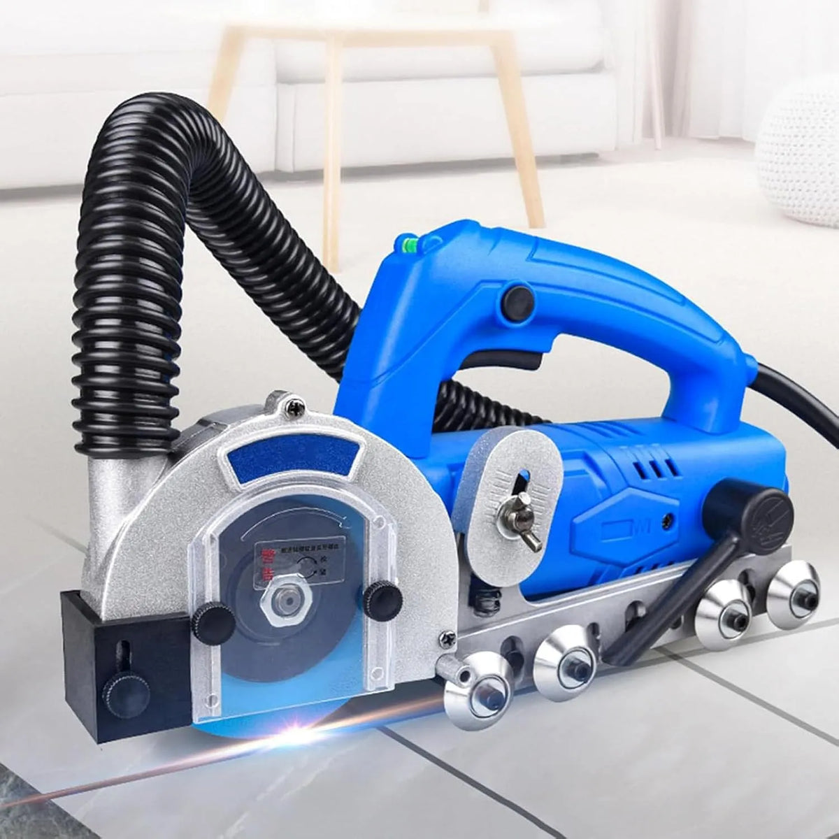 Machine, 1200 W, 9000 tpm, tegelnaadreinigingsgereedschap, met stofafzuiging