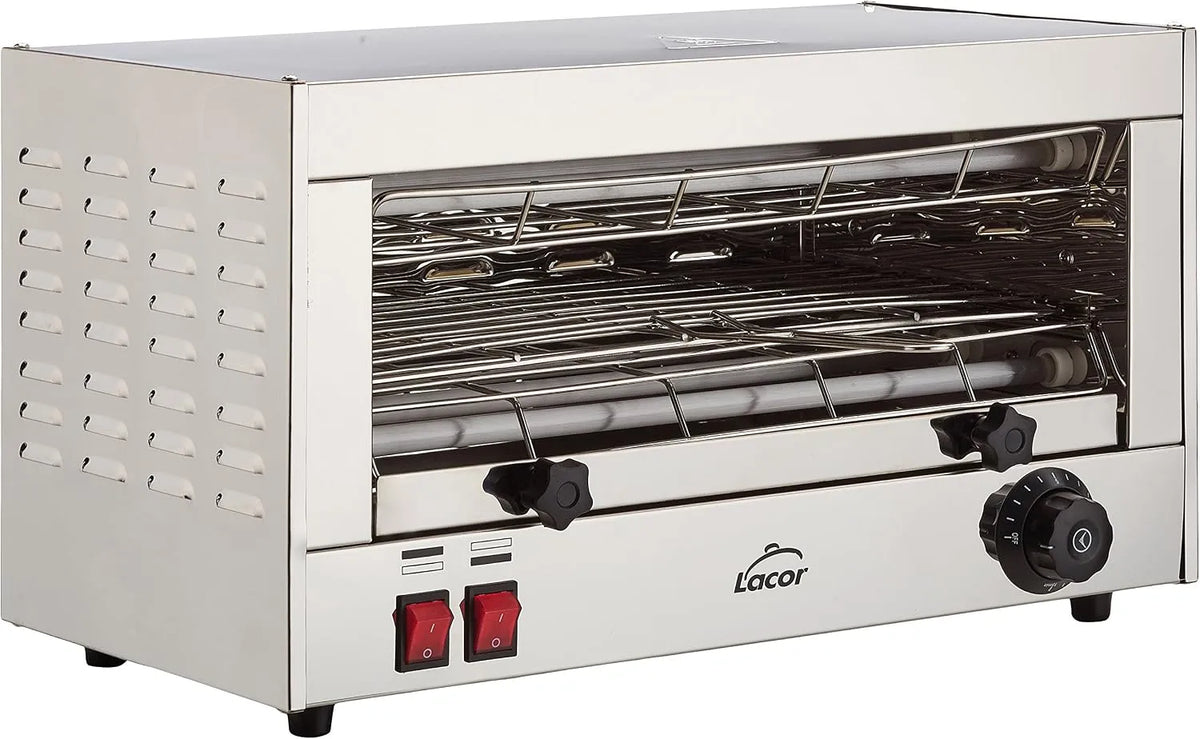 Lacor 2400 W Elektrische Horizontale Single-Rack Grill met 25 x 50 x 28 cm, 220-240 V, 50-60 Hz, 25 cm, 50 cm en zilver